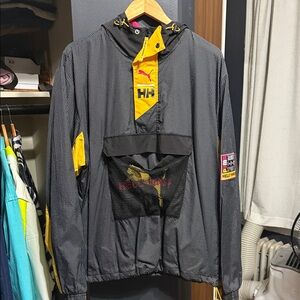 PUMA X Helly Hansen Black and Yellow Hooded Jacket